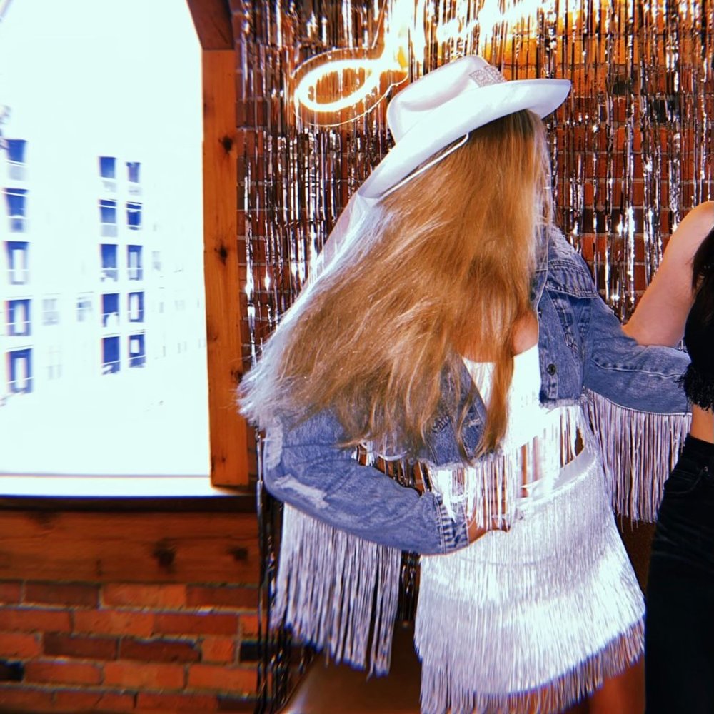 White Fringe Top & Skirt